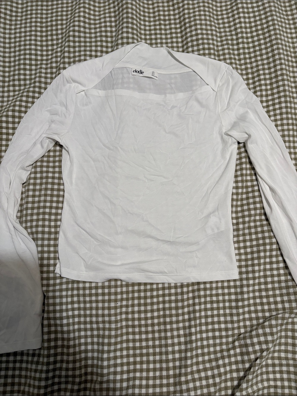 Elodie White Long-Sleeve Women's Top